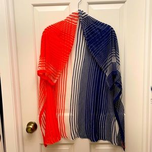 Verloop scarf, orange and navy